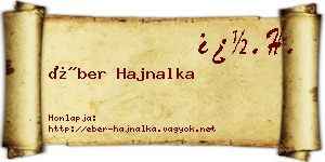 Éber Hajnalka névjegykártya